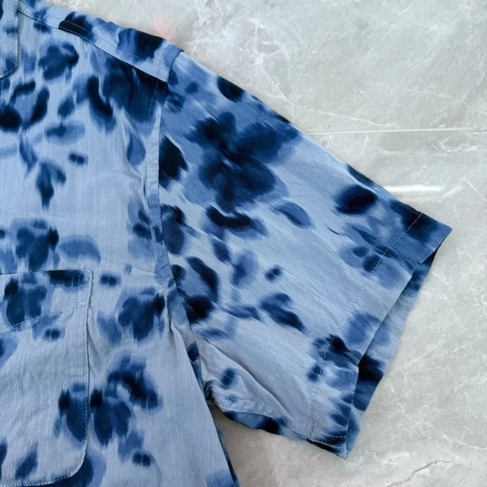 Men’s Old Navy Camp Button Down Floral Short Sleeve Pocket Shirt Large - Picture 5 of 16